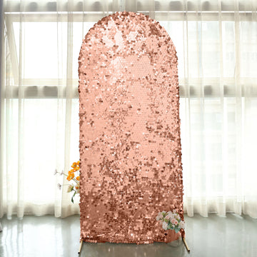 Elegant Rose Gold Backdrop Stand Cover for Weddings and Special Occasions