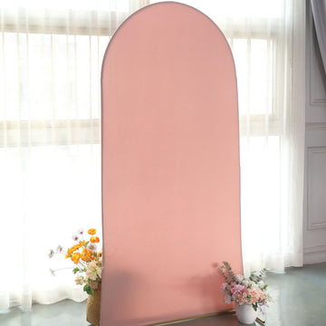 Create a Stunning Display with the Matte Dusty Rose Spandex Fitted Wedding Arch Cover