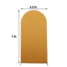 7 Feet Fitted Matte Gold Spandex Arch Cover For Round Top Backdrop