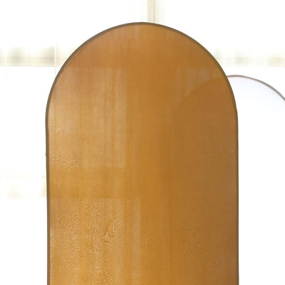Translucent amber panel with curved top design