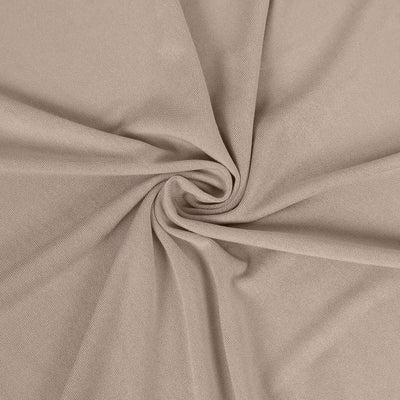 Beige fabric with a smooth, textured finish in a spiral arrangement.