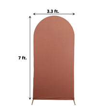 7ft Matte Terracotta Spandex Fitted Wedding Arch Cover For Round Top Chiara Backdrop Stand