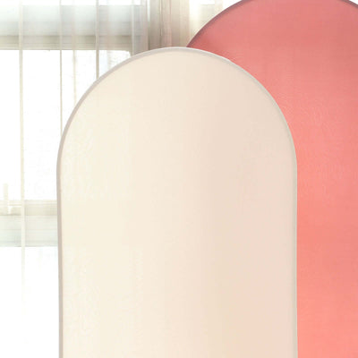 Arched wall panels in soft colors against a light backdrop