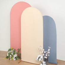 Matte Beige Spandex Arch Cover For Round Top Backdrop Stand 6 Feet