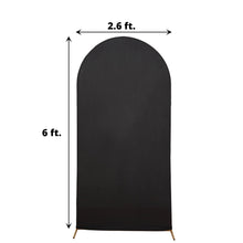 6 Feet Fitted Matte Black Spandex Arch Cover For Round Top Backdrop