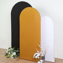 Matte Gold Spandex Arch Cover For Round Top Backdrop Stand 6 Feet