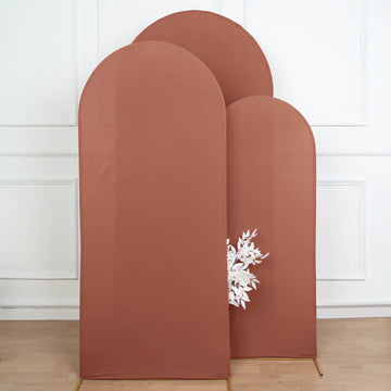 Versatile and Stylish Wedding Arch Cover in Matte Terracotta (Rust)