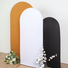 Matte White Spandex Arch Cover For Round Top Backdrop Stand 6 Feet