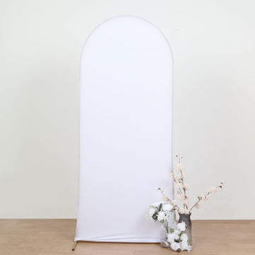 Elegant Matte White Spandex Fitted Wedding Arch Cover