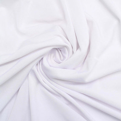 White fabric with a smooth, wrinkled texture.