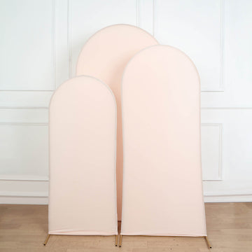 Matte Blush Spandex Fitted Wedding Arch Covers
