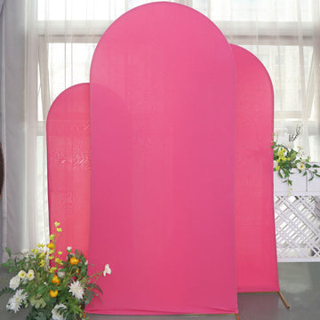 Create Memorable Events with Fuchsia Spandex Fitted Arch Covers