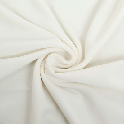 White fabric with a soft, smooth texture in a swirling pattern.