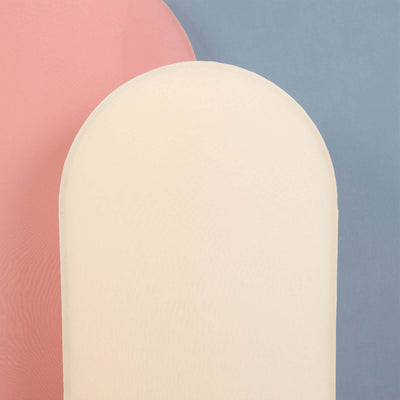 Neutral curved shape on pastel background