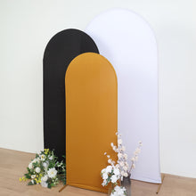Matte Gold Spandex Arch Cover For Round Top Backdrop Stand 5 Feet