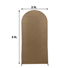 Spandex Matte Taupe Rectangular Double-sided Arch Covers Fitted Backdrop Covers
