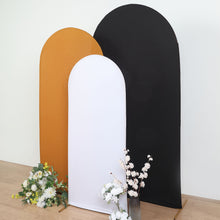Matte White Spandex Arch Cover For Round Top Backdrop Stand 5 Feet