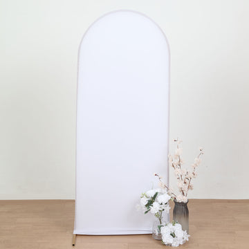 Elegant Matte White Spandex Wedding Arch Cover