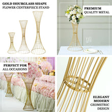 48 Inch Gold Metal Reversible Trumpet Shaped Centerpiece Stand