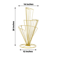 28 Inch Spiral Shaped Gold Metal Flower Table Centerpiece