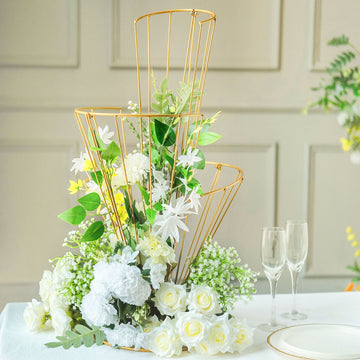 Add a Touch of Elegance with our Gold Metal Spiral Shaped Flower Frame