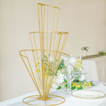 Elevate Your Event Decor with a Chic Gold Metal Flower Frame