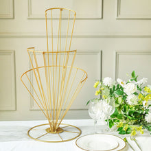 Spiral Shaped 28 Inch Gold Metal Flower Table Centerpiece