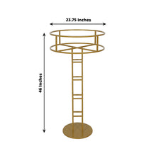 46inch Tall Gold Metal Large Open Frame Floral Riser Wedding Centerpiece, Grand Halo Top