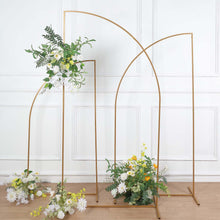 Half-Moon Gold Metal Frame Floral Arch Chiara Backdrop Stand - 7 Feet