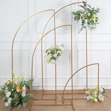 Chic Floral Frame Arbor in Gold for a Picture-Perfect Event