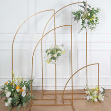 Set of 4 Half-Moon Floral Gold Metal Arch Frame Chiara Backdrop Stand