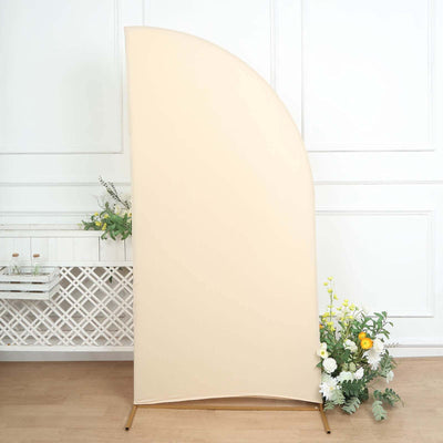 Beige curved backdrop with stand for photography and events