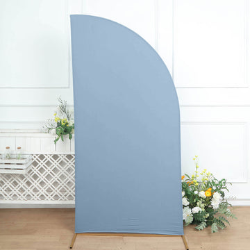 Elevate Your Wedding Decor with the Matte Dusty Blue Wedding Arch Cover