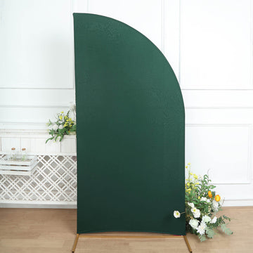 Enhance Your Wedding Decor with the Matte Hunter Emerald Green Spandex Arch Cover