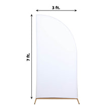 Spandex Matte White Half Moon Double-sided Arch Covers and Fitted Backdrop Covers with the measurements of 3 ft and 7 ft