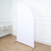 7ft Matte White Fitted Spandex Half Moon Wedding Arch Cover
