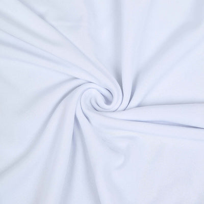 White fabric with a smooth texture, elegantly twisted in a spiral.