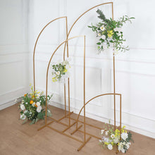 5ft Gold Metal Wedding Arch Chiara Backdrop Stand, Half Moon Floral Frame Arbor Display