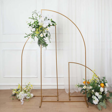 Add a Touch of Glamour with the Gold Metal Wedding Arch Chiara Backdrop Stand