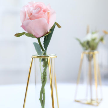 Charming Gold Metal Frame Vases for Any Space