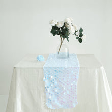 13 Inch x 108 Inch Iridescent Blue Sequin Table Runner
