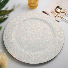Iridescent Blue Glitter Round Charger Plates 6 Pack 13 Inch