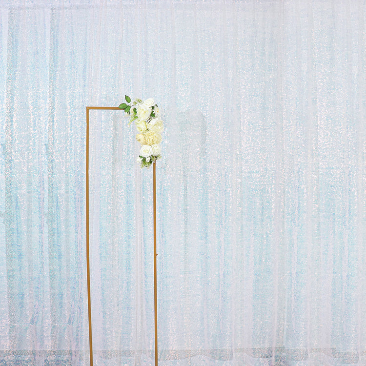 8ftx8ft Iridescent Blue Sequin Photo Backdrop Curtain Panel, Event Background Drape