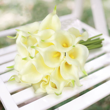 20 Stems | 14" Ivory Artificial Poly Foam Calla Lily Flowers
