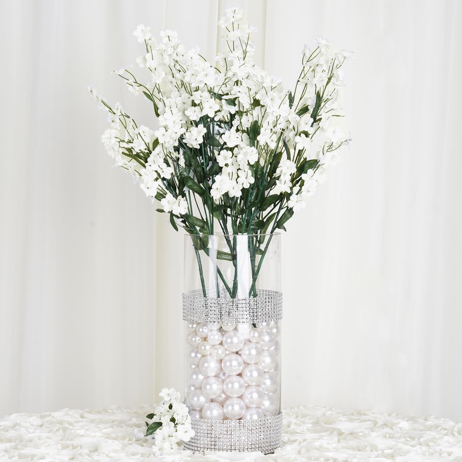 Efavormart 12 Bushes Baby Breath Artificial Filler Flowers for DIY Wedding Bouquets Centerpieces Party Home Decoration - Ivory, Beige