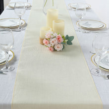 Boho Chic Rustic 14 Inch x 108 Inch Ivory Faux Jute Linen Table Runner