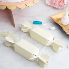 Ivory with Satin Ribbon Candy Shaped Favor Box 25 Pack
