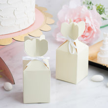 Ivory Floral Top Satin Ribbon Favor Box 25 Pack