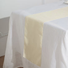 Ivory Linen Slubby Textured Wrinkle Resistant Table Runner 12 Inch x 108 Inch