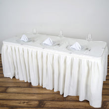 Ivory Pleated Polyester Table Skirt 14 Feet